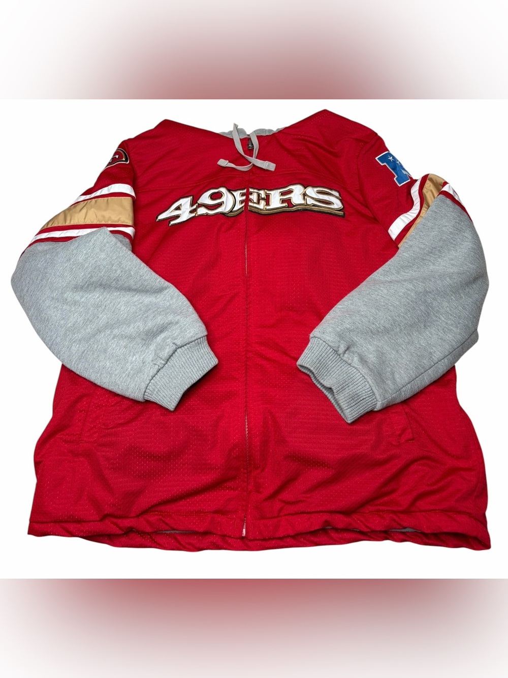 🏉🏟️NFL San Francisco 49ers Hooded Full-Zip Jersey Jacket Size XL